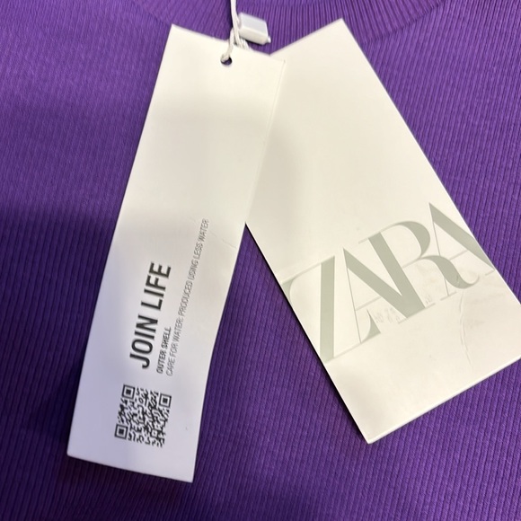 NWT Zara purple ribbed bodycon long dress size medium - Picture 5 of 5